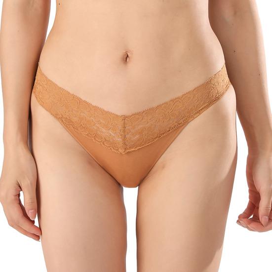 Cotton Lace Thongs for Women Sexy Seamless Low Waist Panties Ladies Breathable No Show Stretch Underwear