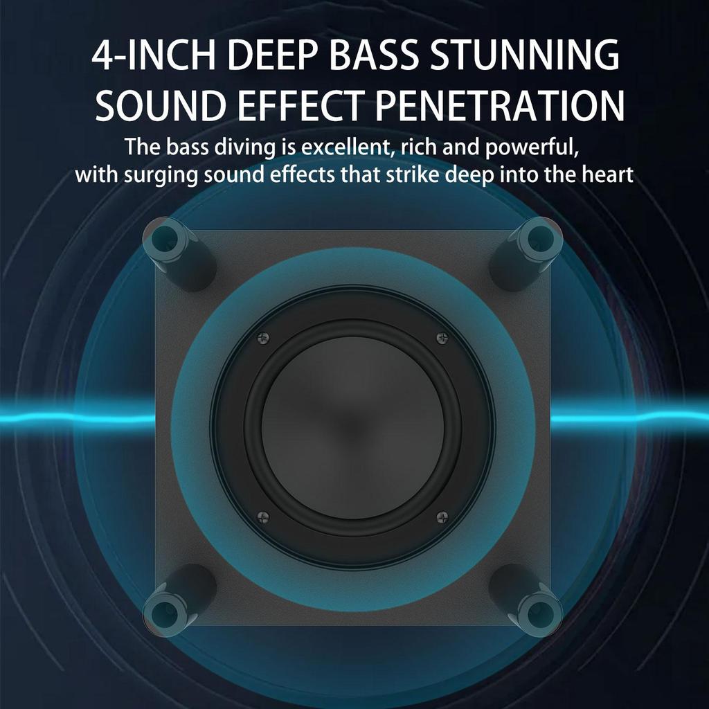 Bluetooth Soundbar Проводной стерео домашний кинотеатр с объемным звучанием, телевизионная система с дистанционным управлением, RGB-световое шоу, динамический стереодинамик с мощным звуком