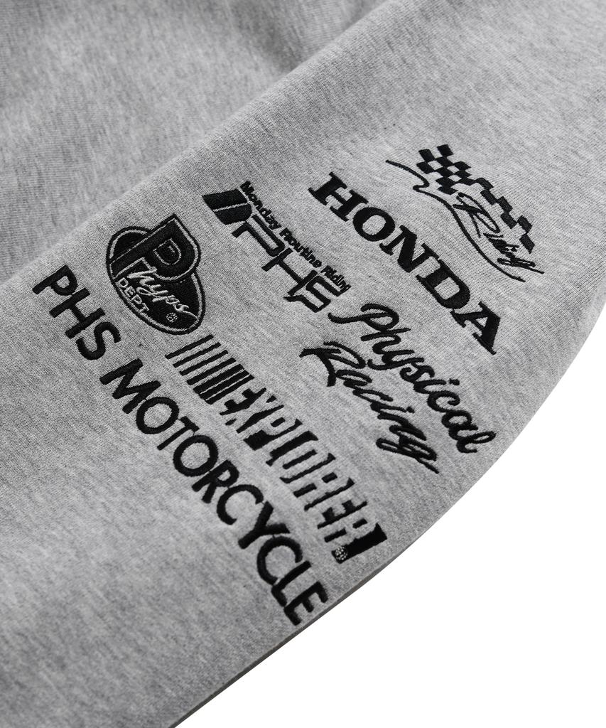 Phyps Мотоциклетная толстовка Honda Racing с капюшоном и молнией_Серый