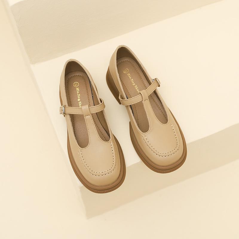 Туфли Мэри Джейн, новые кожаные туфли на толстой подошве для повседневной женской обуви