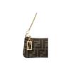 Fendi Сумка-багет с полноцветным принтом FF Monogram, мини-сумка-тоут через плечо, женская модель, коричневая.