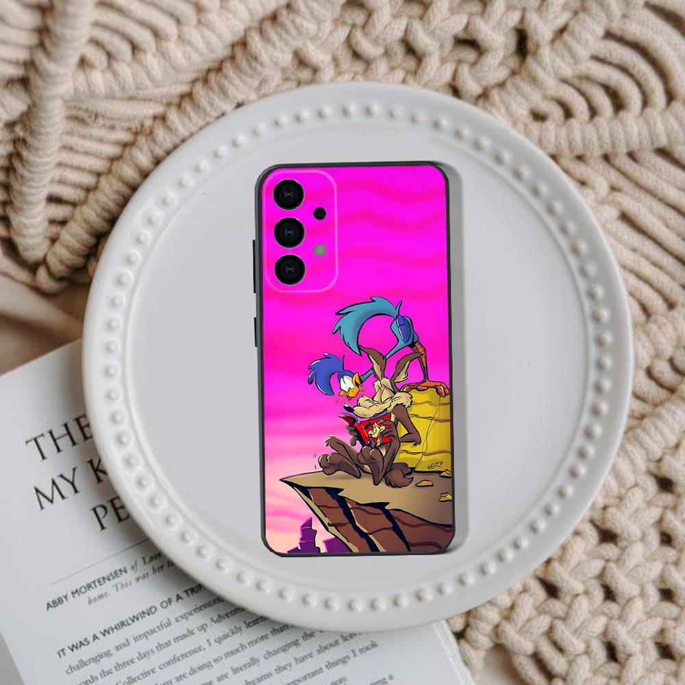 Чехол для телефона Road R-Runner Willy C-Coyote для Samsung Galaxy A73,31,32,72,41,53,52,71,22,5G,Note,J7,8,9 Мягкая черная крышка
