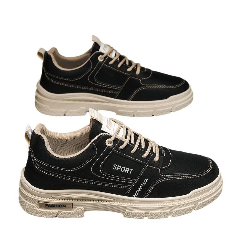Men's Shoes for Spring Breathable New Trendy Versatile Casual Board Shoes for Men's Low Top Work Leather Martin Boots