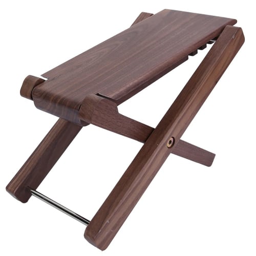 Black Walnut High Strength Wooden Footstool Guitar Footstool for Guitar Players and Music Lovers