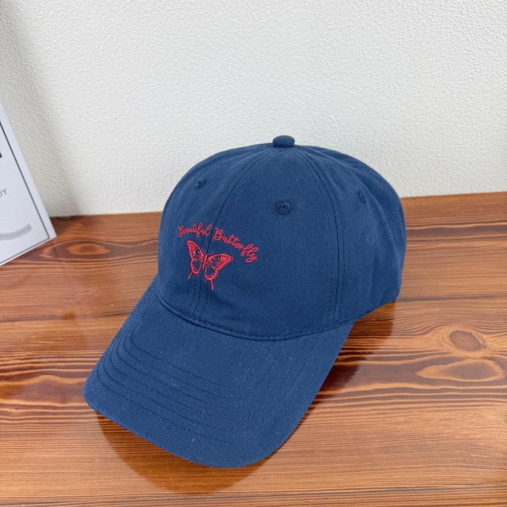 Cotton Butterfly Embroidered Hat Korean Style Women Peaked Cap Casual Y2k Baseball Hat  Women