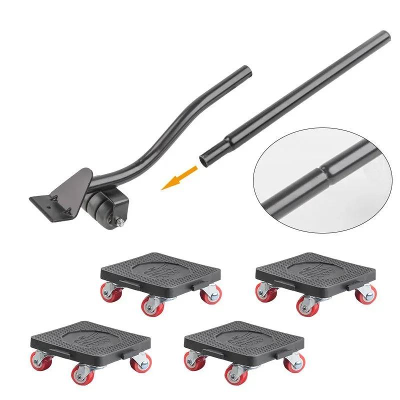 New Furniture Lift Set Furniture Mover Tool 360°Rotation Rubber Wheels Moving Sofa Cabinet Refrigerator 2 Pairs Anti Slip Pad