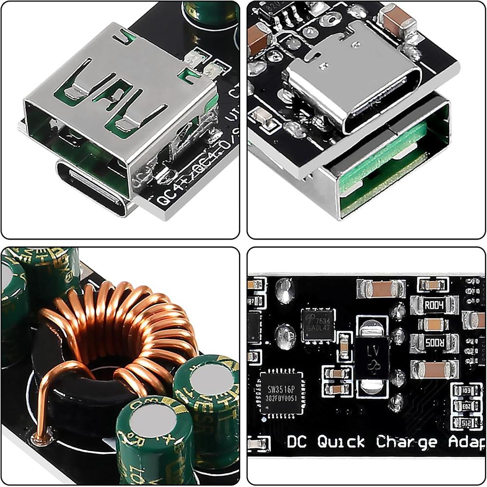 60 Вт 6-35 В DC в USB Type C PD 3.0 QC4 Type A QC3.0 DC Быстрая зарядка 12 В 24 В Понижающий модуль питания