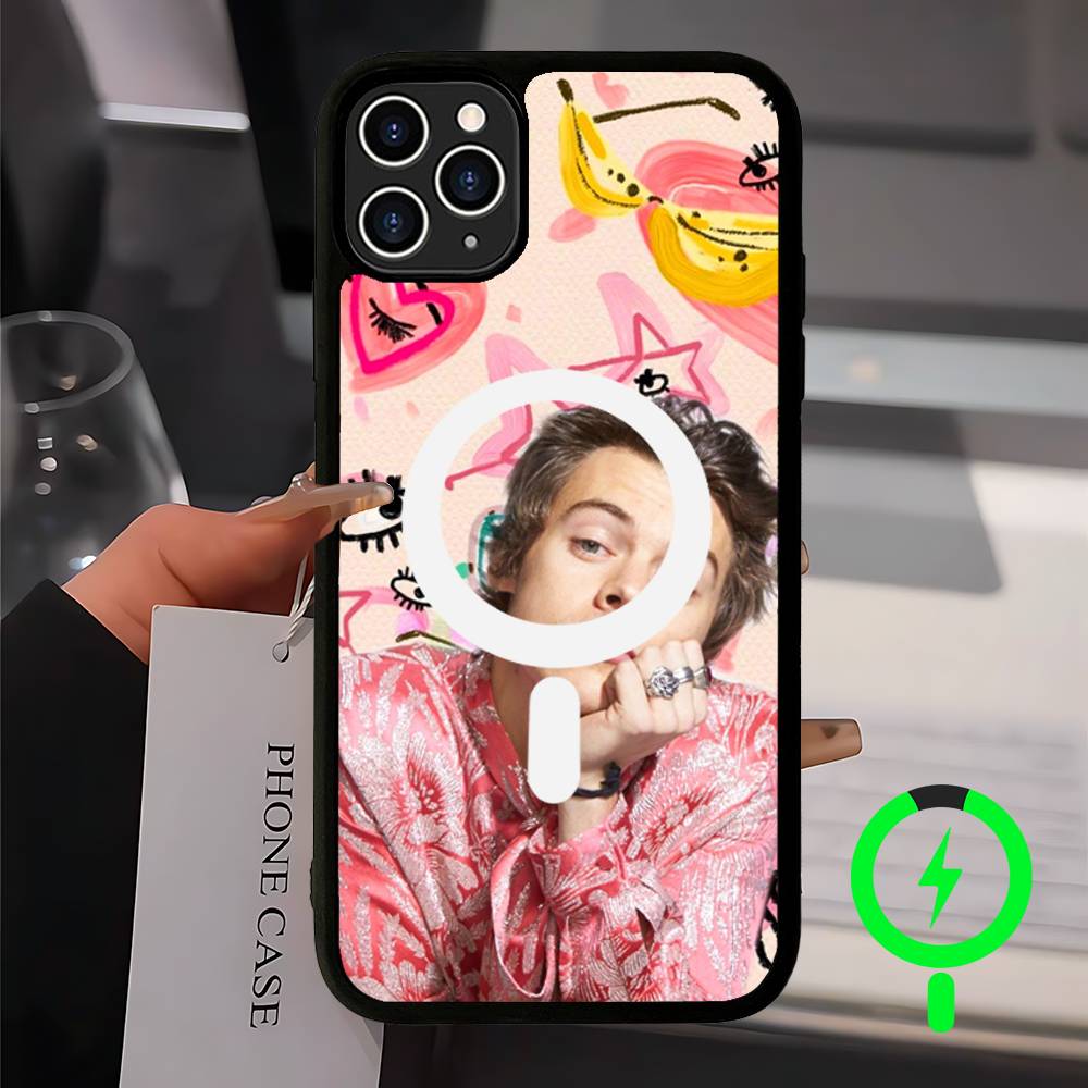 Чехол с магнитом для iPhone 17 16 14 13 12 11 15 Pro Max Plus, чехол для телефона с поддержкой беспроводной зарядки, с изображением поп-певца Гарри Стайлса