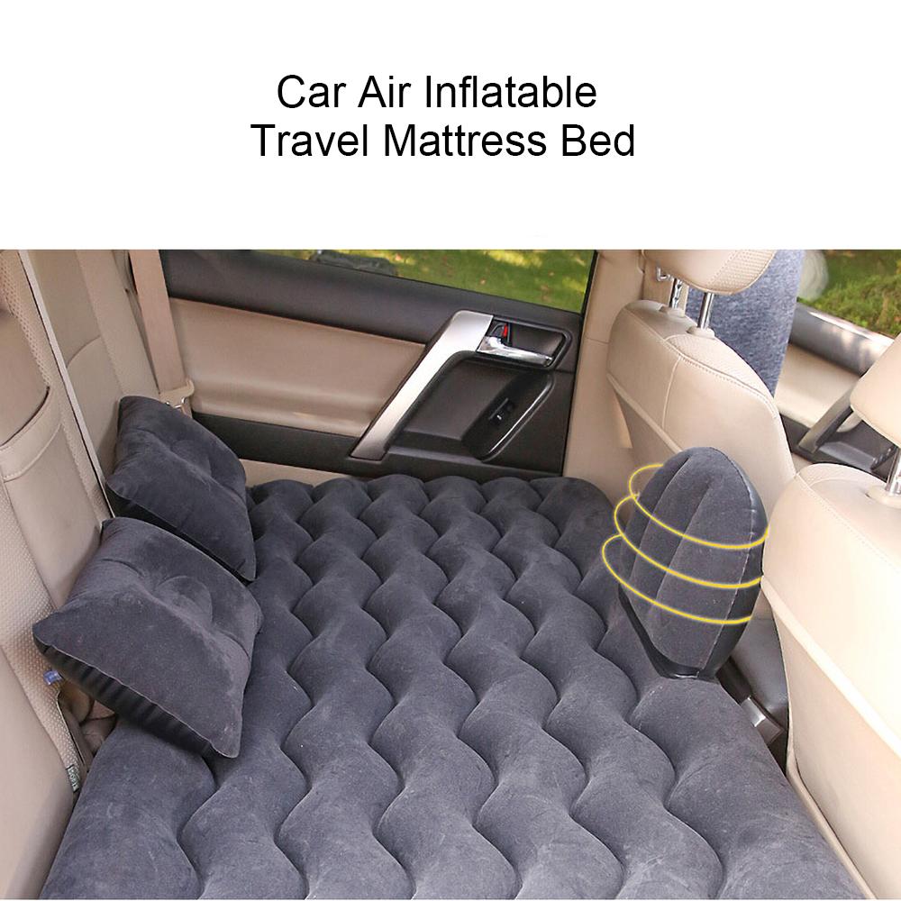 Airbed Car Seat Mattress Air Inflation Sofa Multifunction with Bag Repair Outfit 2 Pillows for Sleep Rest