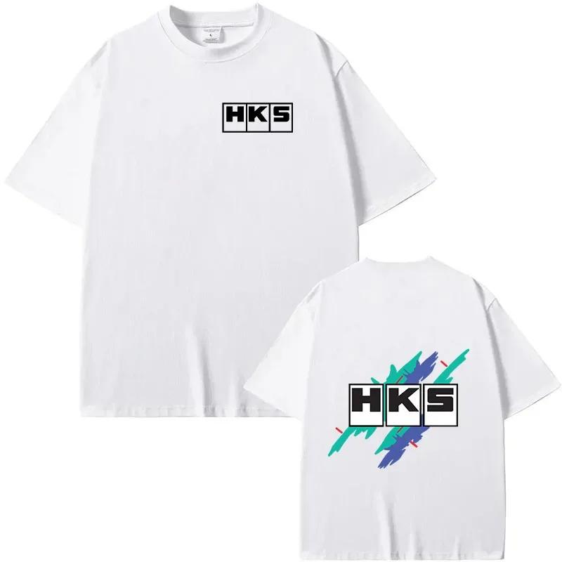 Летняя японская модифицированная футболка HKS Endless с коротким рукавом, модный принт, мягкая и свободная, для мужчин.