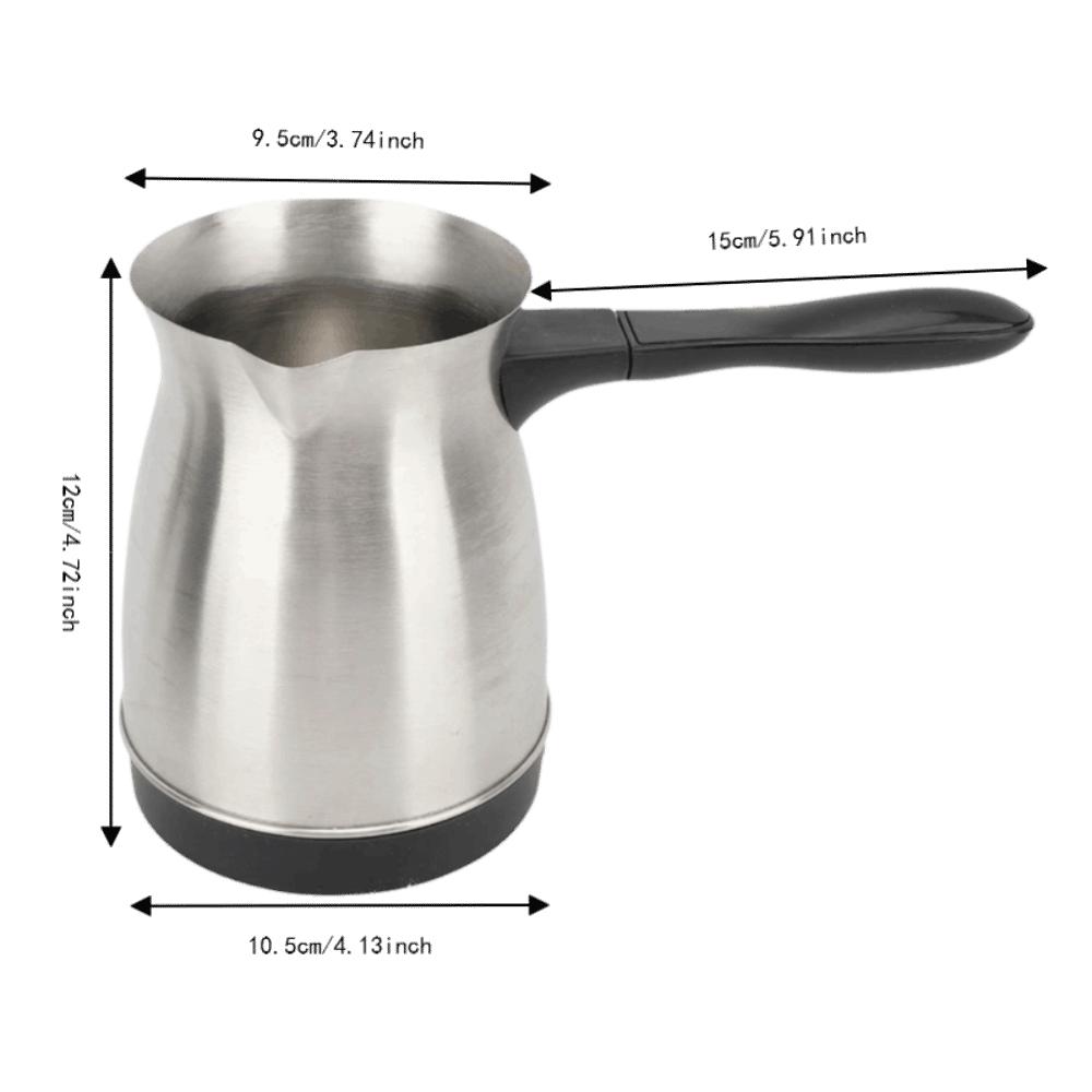 Silver Coffee Maker Machine Pot Stainless Steel Milk Pot Heating Coffee Pot For Home