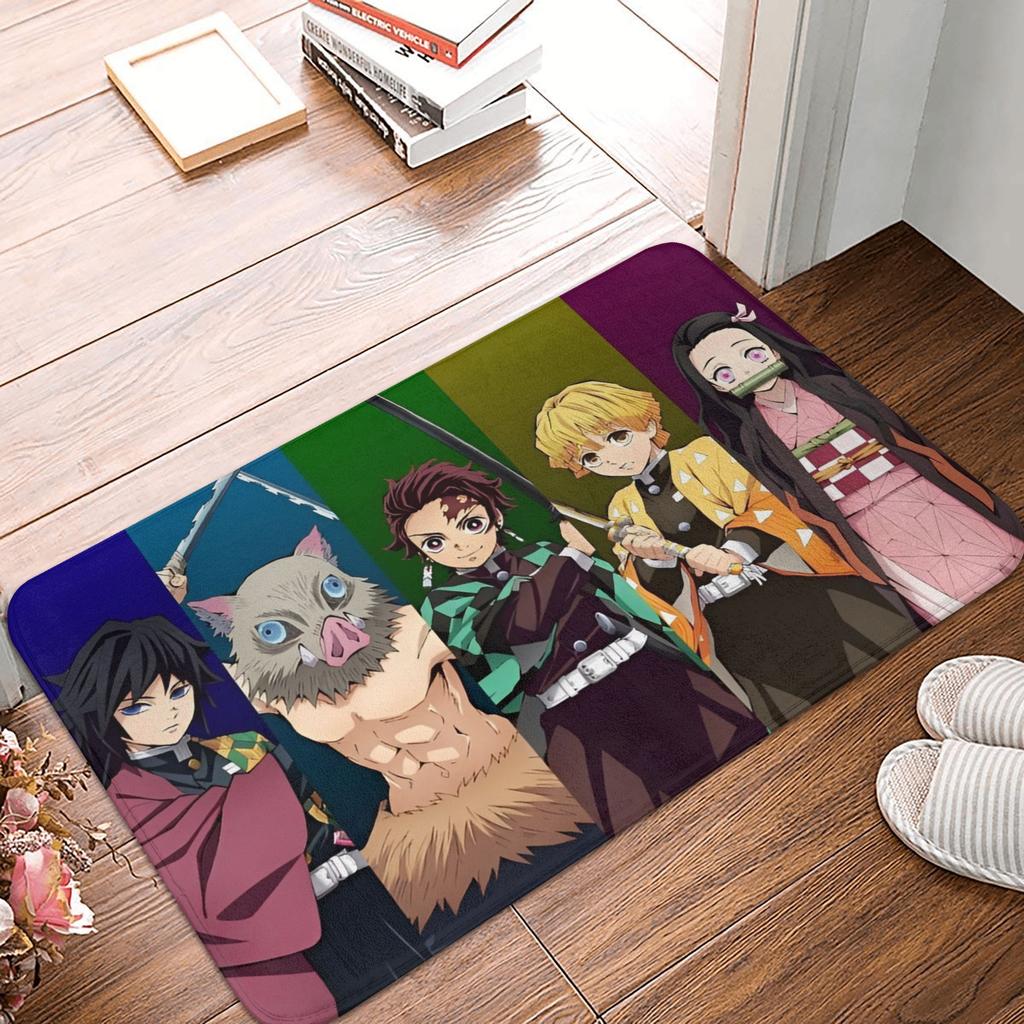 Demon Slayer Doormat Mat Anti-Slip Anime Giyu Tomioka Kitchen Bathroom Living Room Rug Carpet 40*60cm