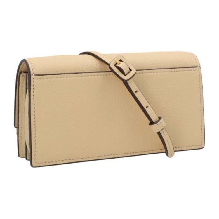 Tory Burch Miller Series Double T Logo Adjustable Shoulder Strap Litchi Grain Leather Wallet Crossbody Bag Women Bags Vanilla 137145-700