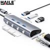 USB-C хаб HAILE: Адаптер 6-в-1 с поддержкой HDMI 4K и портом для зарядки