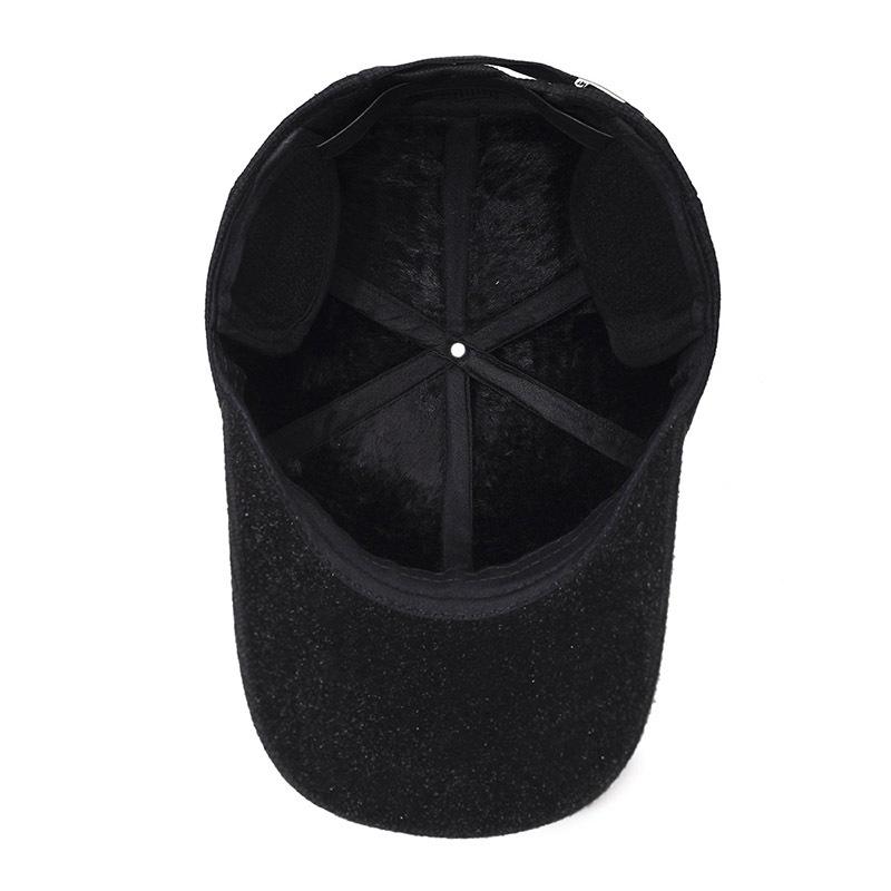 Зимняя мужская бархатная утолщенная бейсболка для защиты ушей для людей среднего и пожилого возраста, повседневная модная термохлопковая шапка