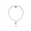 Pearl Saturn Classic Pendant Necklace Geometric Copper Design Fashionable Women