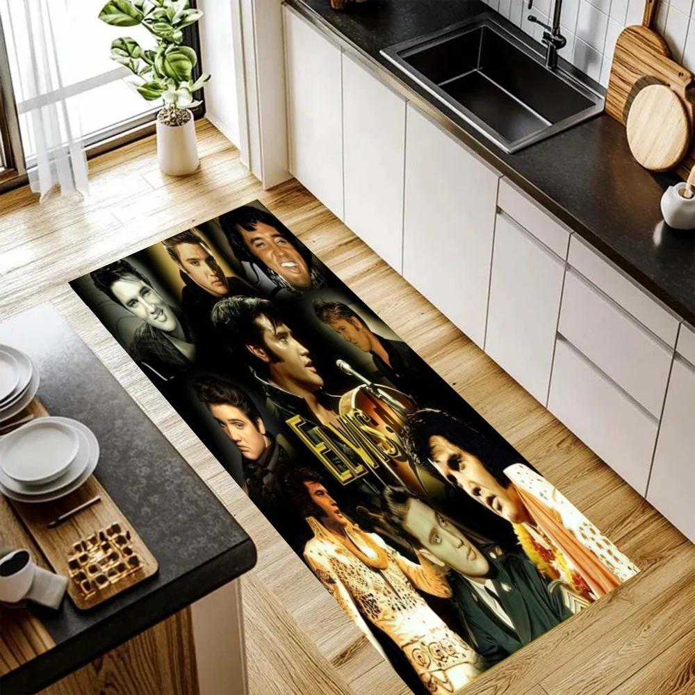 Elvis Kitchen Floor Mat Long Strip Mat Antislip Machine Washable Suitable For Bathrooms Laundries Home Decoration Carpets