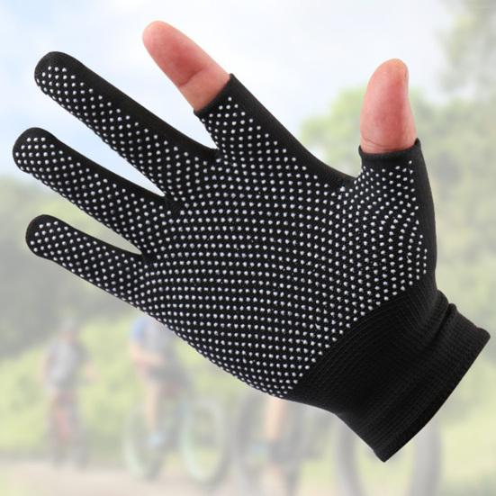 1 пара спортивных перчаток без пальцев, противоскользящие, солнцезащитные, полиэстеровые, с открытыми пальцами, перчатки для рыбалки и сбора чая, для занятий спортом на открытом воздухе