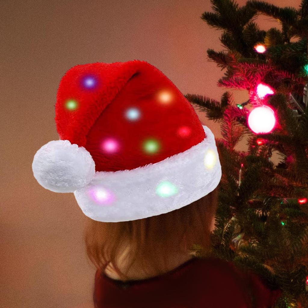 Рождественская шляпа, рождественские головные уборы, реквизит, светодиодная подсветка Санта-Клауса для сценического выступления, косплея