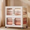 2-Layer Multifunction Storage Cabinet Dustproof Clothes Wardrobe Large Capacity Flexible Sundries Cabinet for Bedroom Livingroom