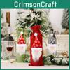 Adorable Forest Santa Burlap Wine Bottle Holder For Joyful Christmas Celebrations