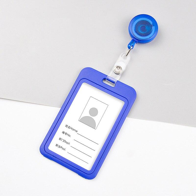 1PCS Plastic Card Cover Bags Women Men Student Bus Card Retractable Pull Badge Holder Business Credit Cards Bank ID Card Case
