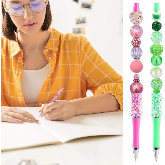 50Pcs 4.61in Stainless Steel Pen Bead Extender, Beaded Pen Supplies Rust-Resistance Stainless Steel Beads & Accessories Supplies Allowing Freedom to