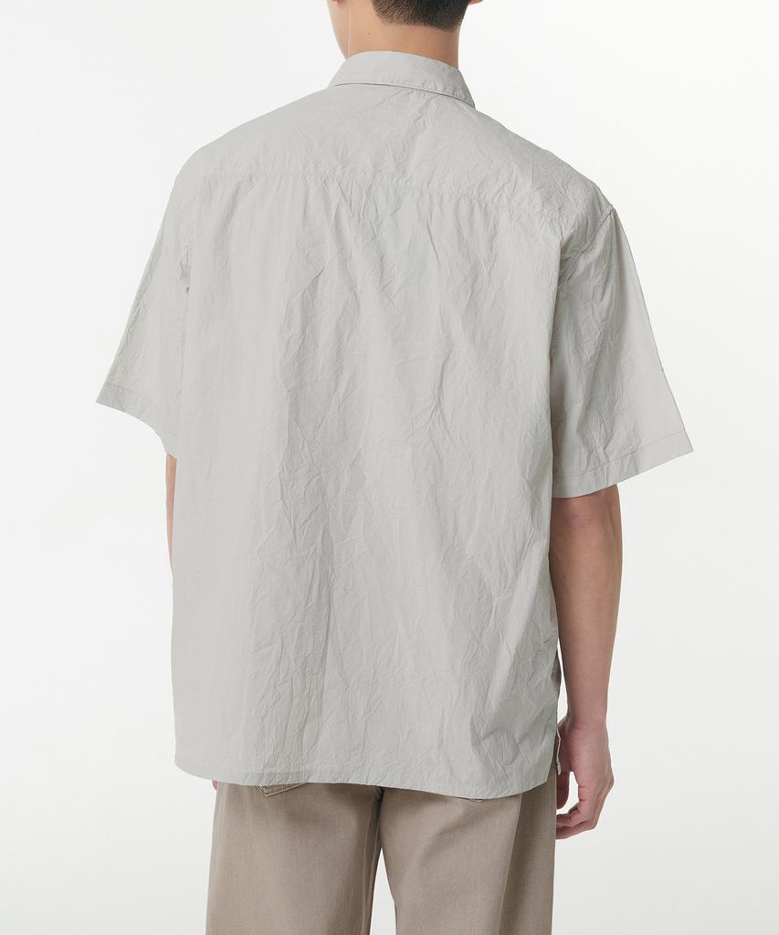 MUSINSA STANDARD Relaxed Nylon Crease Short Sleeve Shirt [Dusty Cream]