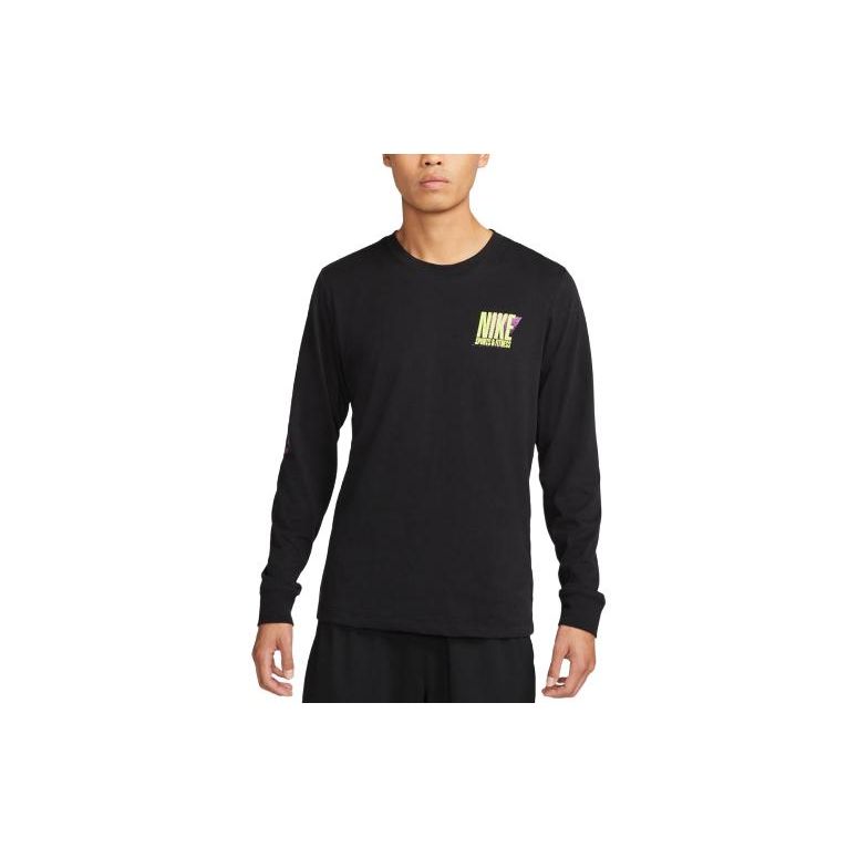 Nike Футболка с длинным рукавом и логотипом, мужская, черная DZ2748-010