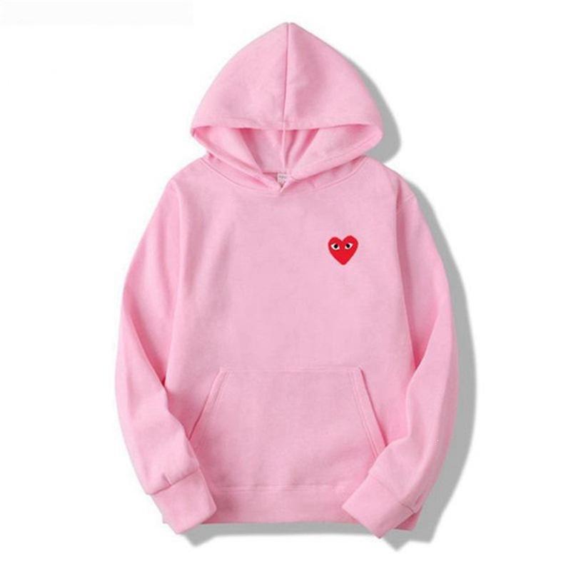 PLAY Kawakyu Embroidery Love Heart Unisex Oversized Hoodie - Autumn/Winter Plus Velvet Sweatshirt
