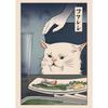 Japan Ukiyoe Style Posters and Prints Woman Yelling at Cat Canvas  Vintage Longcat Wall Art Pictures Home Decor No Fram