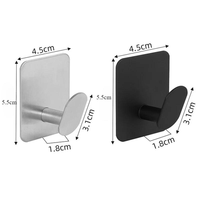 1/2 шт. крючки для халатов из нержавеющей стали для ванной комнаты, самоклеящийся настенный крючок, держатель для полотенец, кухонная фурнитура для ванной комнаты, многоцелевой крючок для вешалки