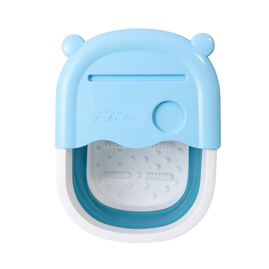 Складной тазик для ножных ванн, компактный таз для расслабления ног, массажный контейнер для спа-процедур для ног с массажными шариками на дне