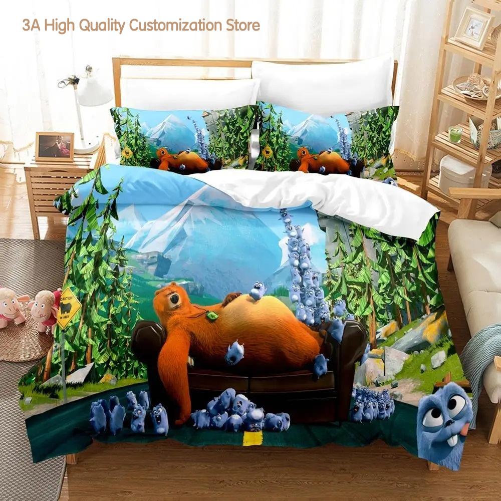 Grizzy and The Lemmings Bedding Set Single Twin Full Queen King Size Bed Set Aldult Boys Bedroom Duvetcover Sets 3D Print Kawaii