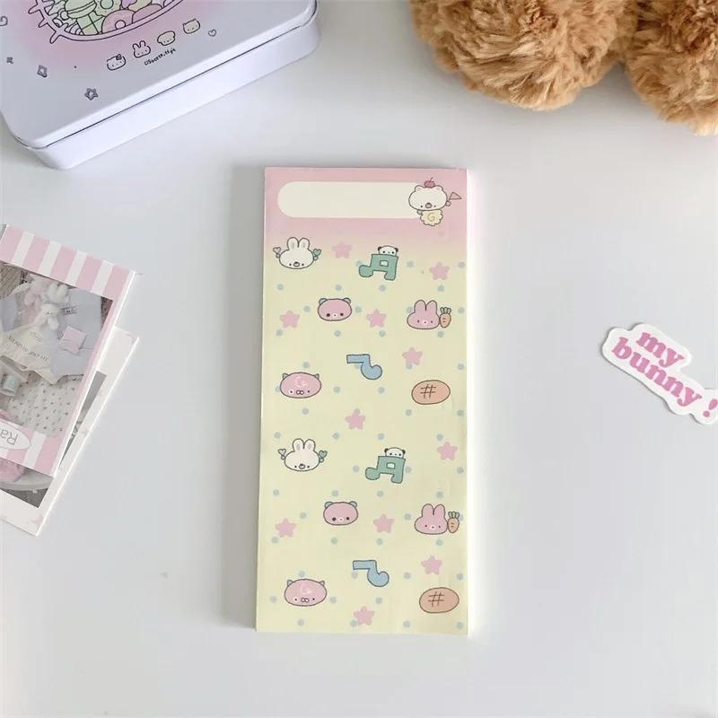 Korean Ins Cute Animal Memo Pad Non-sticky Kawaii Girl Loose-leaf Notepad Message Paper Scrapbook DIY Background Material Paper
