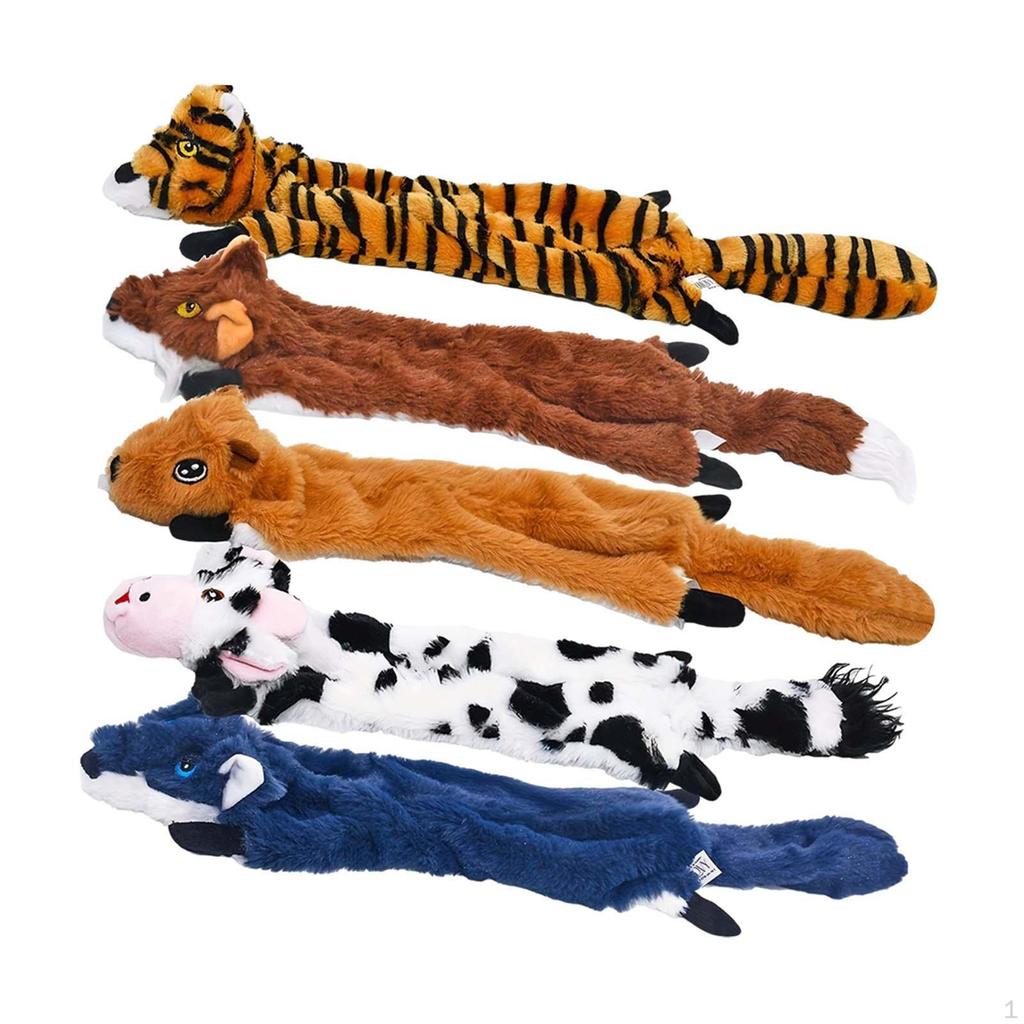 5 Pieces Stuffed Squeaky Dog Toys Chewing and Play Sofa Protection Interactive Pet Plush for