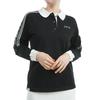 Вязаная рубашка поло с длинным рукавом для гольфа S [Pin Apparel] Женская (Жаккардовое вязание) / / 622-4270906 010_Черный