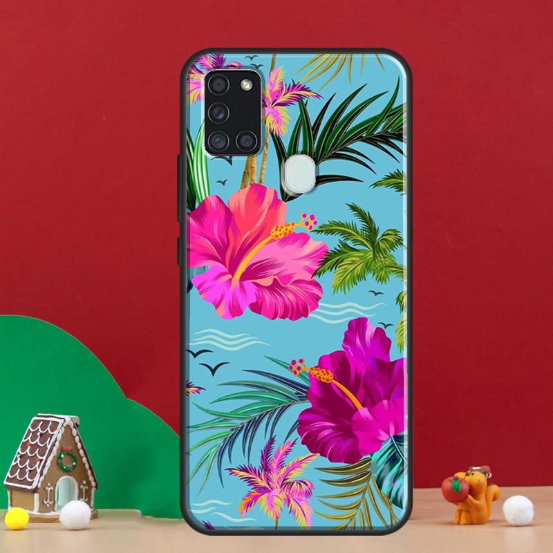 Tropical aloha Hibiscus pattern Cover For Samsung Galaxy A54 A34 A14 A32 A12 A22 A52 A72 A13 A33 A53 A50 A52S A51 A71 Back Case
