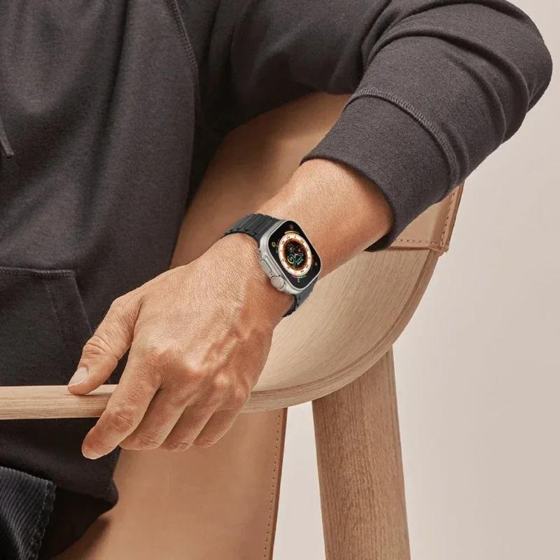Магнитный ремешок для Apple Watch Ultra 2 49мм 45мм 44мм S10 11 12 46мм 42мм 40 41мм Силиконовый ремешок для IWatch Series Ultra 2 9 8 7 6 5 4