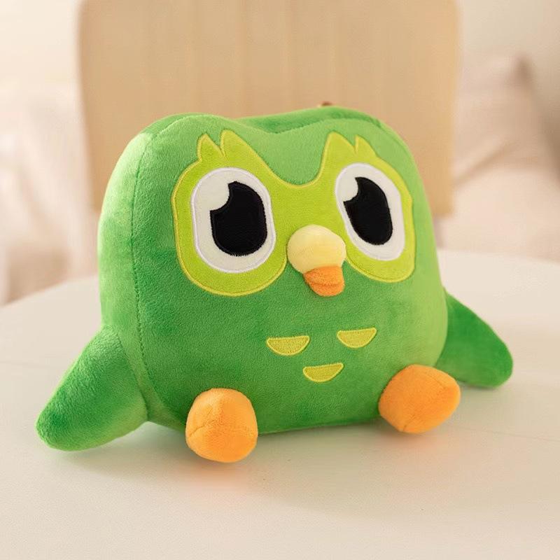 Зеленая плюшевая игрушка Duolingo Owl Duo Plushie Of Duo The Owl Cartoon Anime Owl Doll Soft Animal Toy Children Birthday Gift