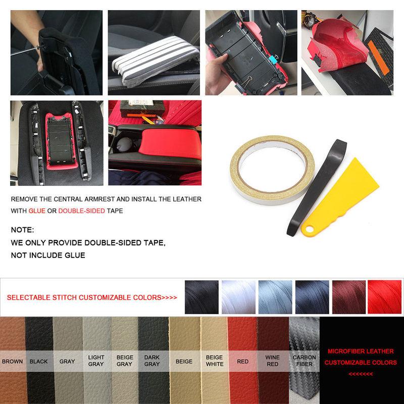 For Honda Civic 1996 1997 1998 1999 2000 Car Interior Microfiber Leather Center Control Lid Armrest Box Cover Sticker Trim