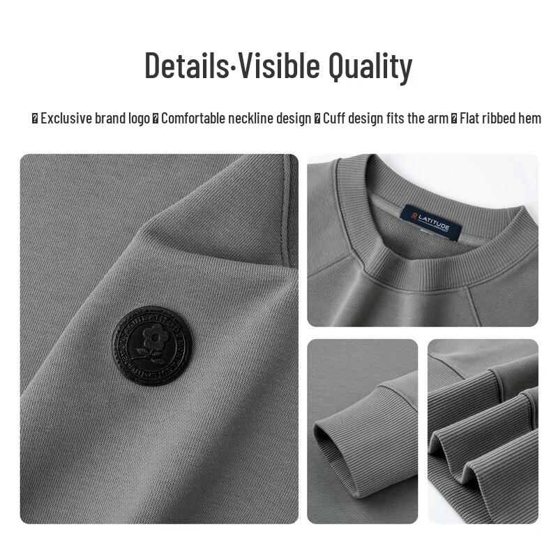 MONTAGUT Men's Raglan Sleeve Pullover Sweatshirt