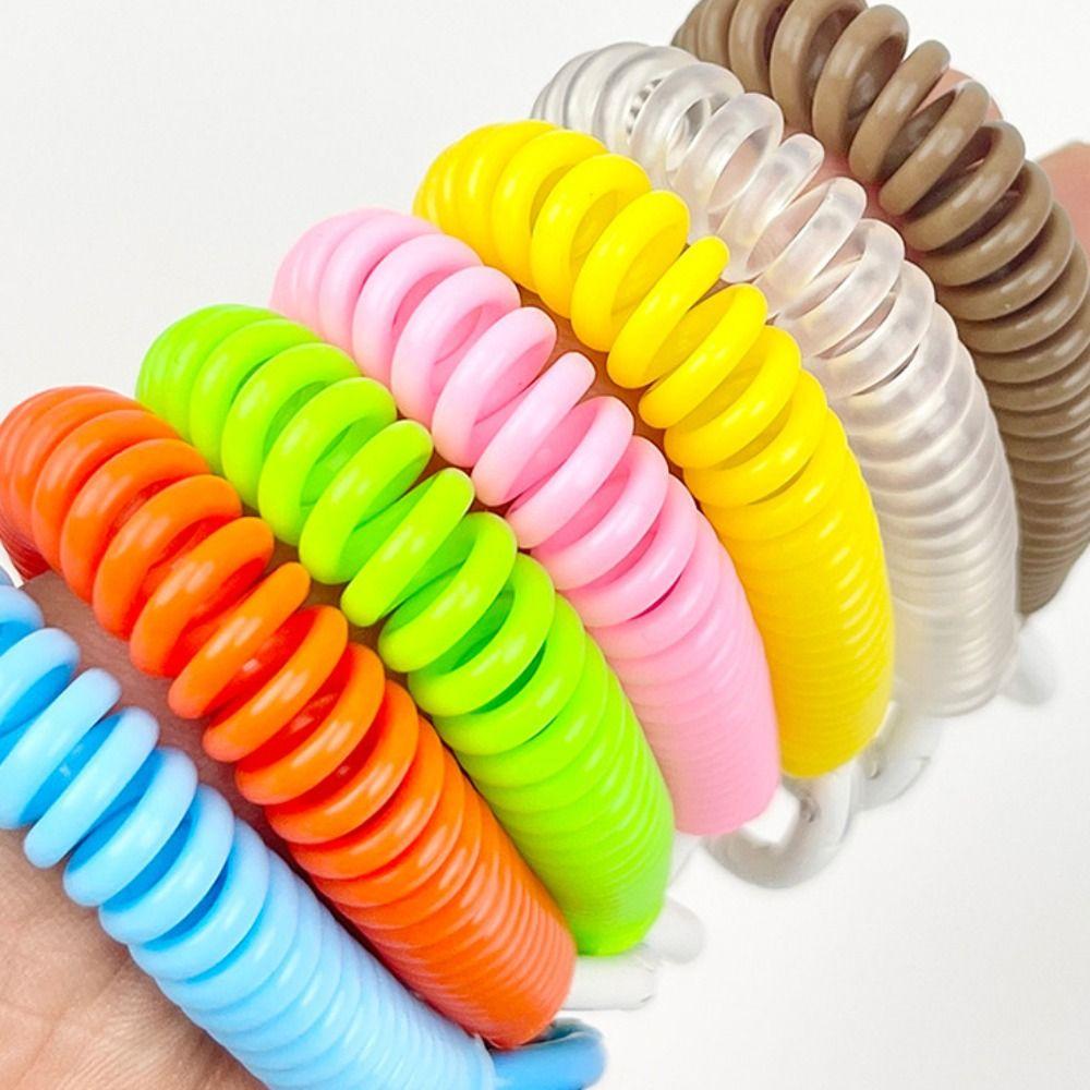 With Metal Clasp Springs Keyring Stretchy Stretchy Spiral Spring Coil Luggage Tags