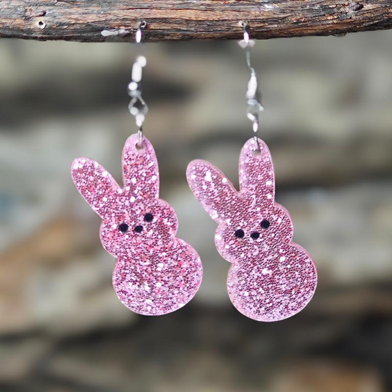 Модные серьги-кролики из разноцветного блестящего акрила для женщин