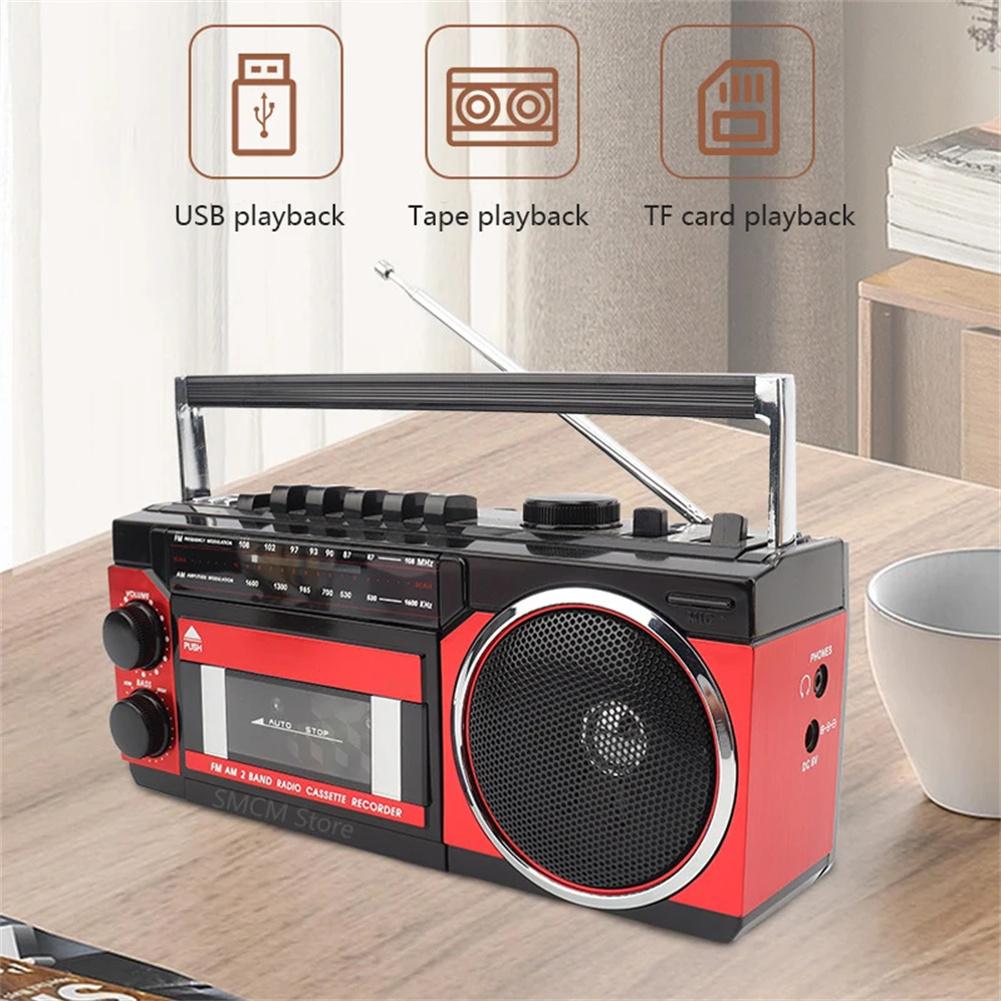 Portable Vintage Radio Retro FM/AM/SW Old Fashion Classic Style USB MP3 Audio Wireless Cassette Tape Player Recorder BJL-659