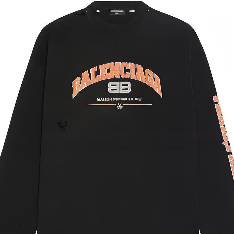 Balenciaga Топ с длинным рукавом и состаренным логотипом 681046TLVJ11074