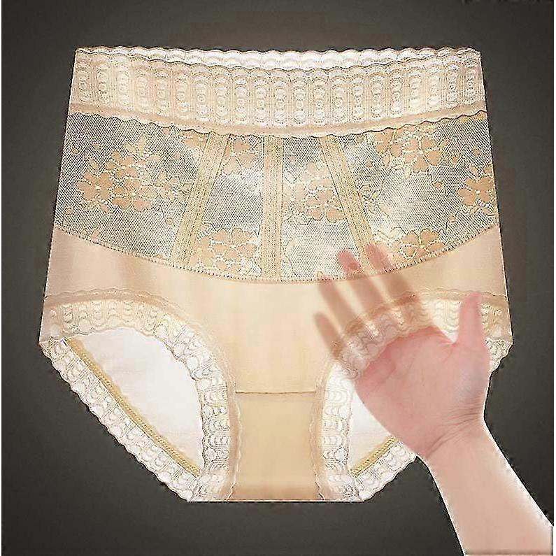 6Pcs Womens Tummy Control Hip Lifting Seamless Ice Silk Panties Sexy High Waist Ice Silk Seamless Shaping Underwear Panties