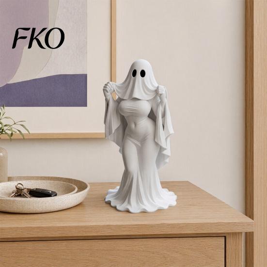 Niche Personality Statue Ghost Lady Ornament, Durable PLA 3D Printing Halloween Figure, Decor Figurine Full of Mystery Collectible, for Desktop