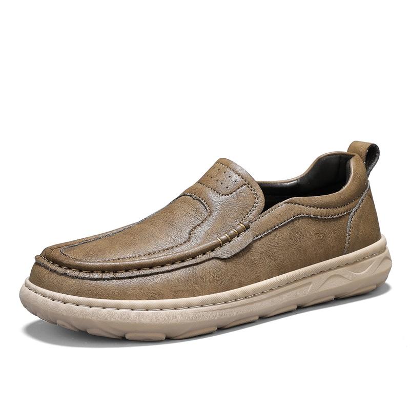 British Style Genuine Leather Men Shoes Trend Comfortable Casual Shoes Outdoor Men Sneakers Moccasins Men Flats Shoes