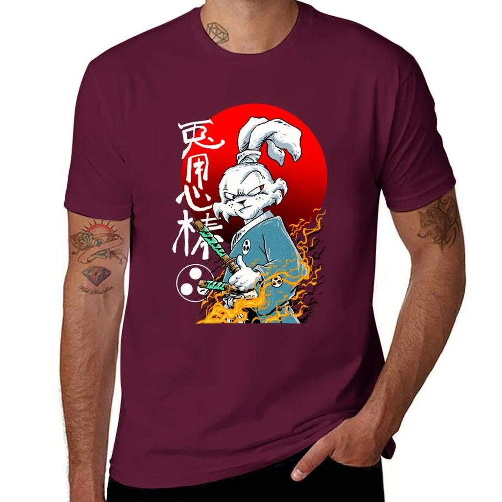 Футболка Usagi Yojimbo кавайная одежда одежда в стиле аниме быстросохнущие аниме-товары приталенные футболки для мужчин